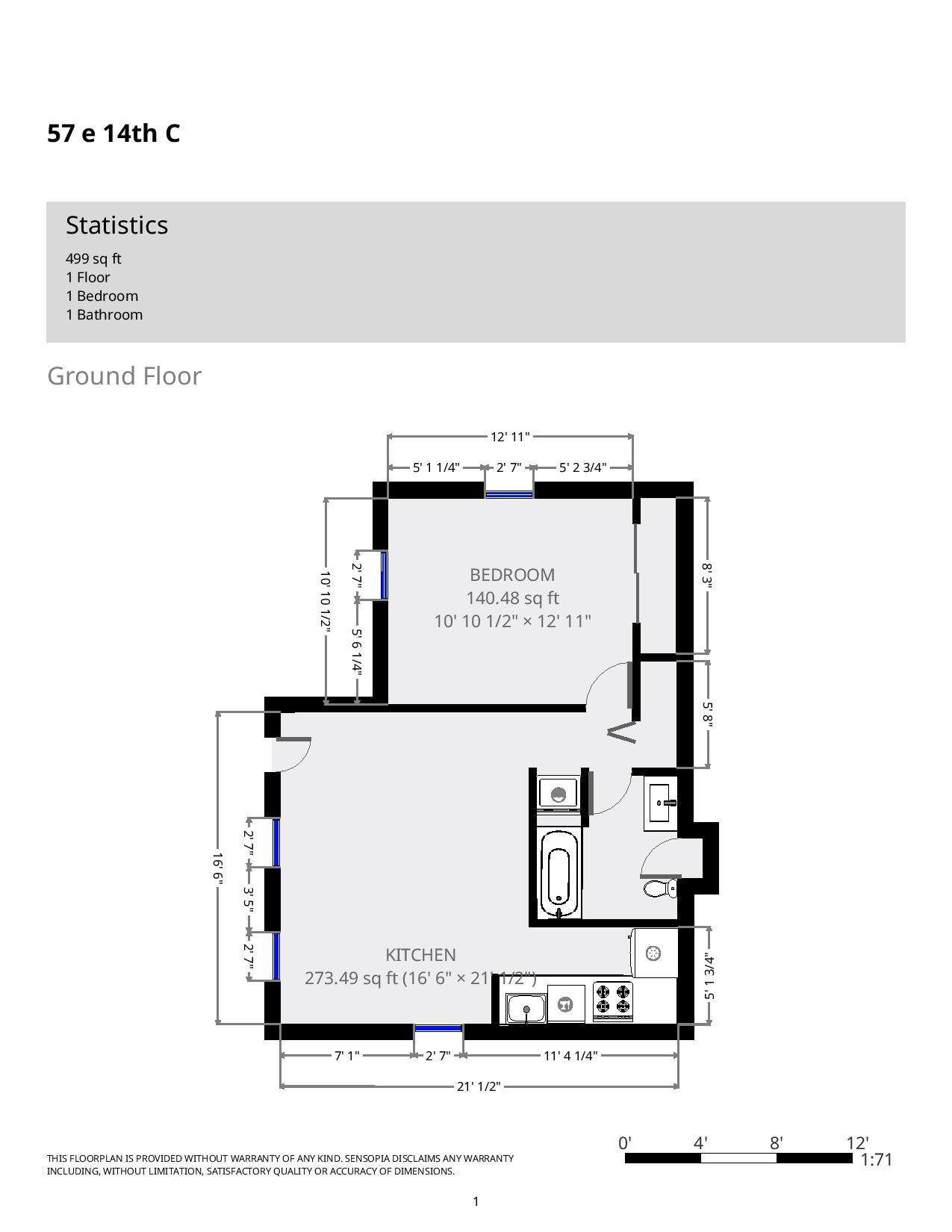 57 E. 14th Ave. Apt. C floor plan 1
