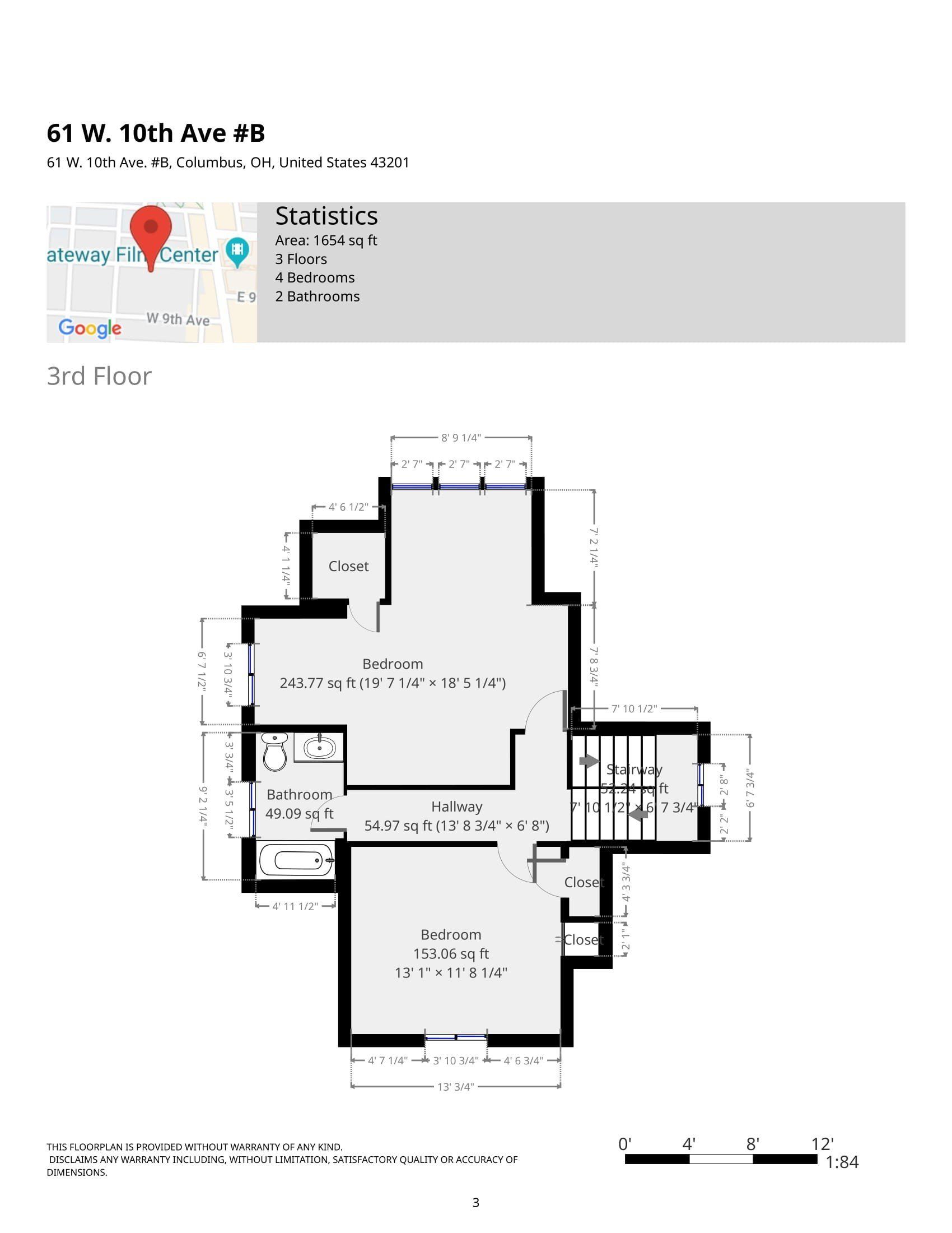 61 W. 10th Ave Apt. B floorplan