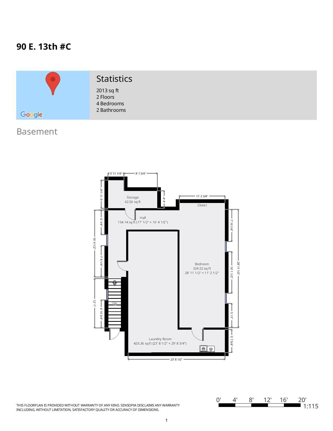 90 E. 13th Ave Apt. C floorplan