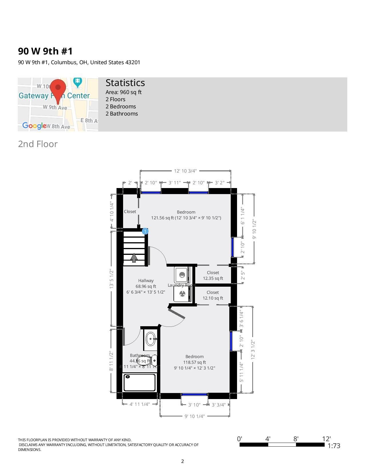 90 W. 9th Ave. Apt. 1 - Floor plan 02