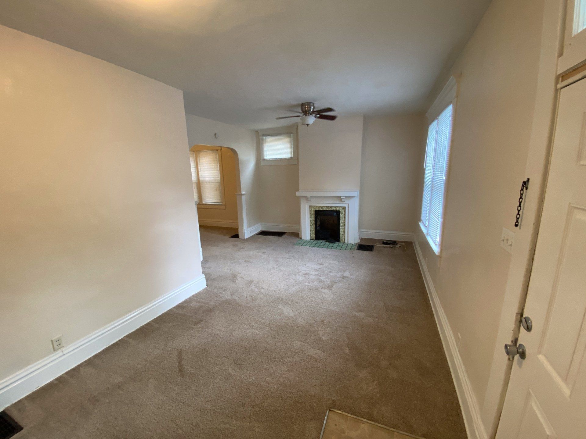 living room with fireplace