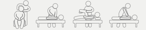 A drawing of a person getting a massage on a table.