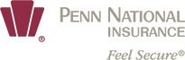 Penn National Insurance logo with burgundy icon and text 