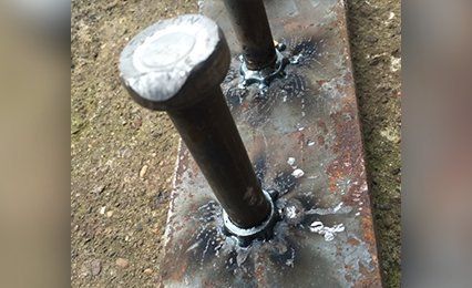 Thru deck welding and shear stud welding