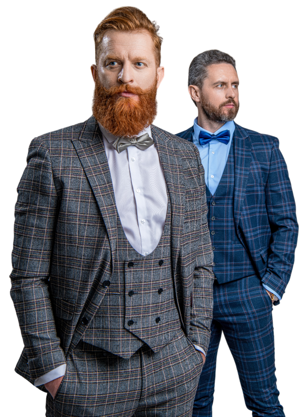 Two Men Wearing Checkered Suits