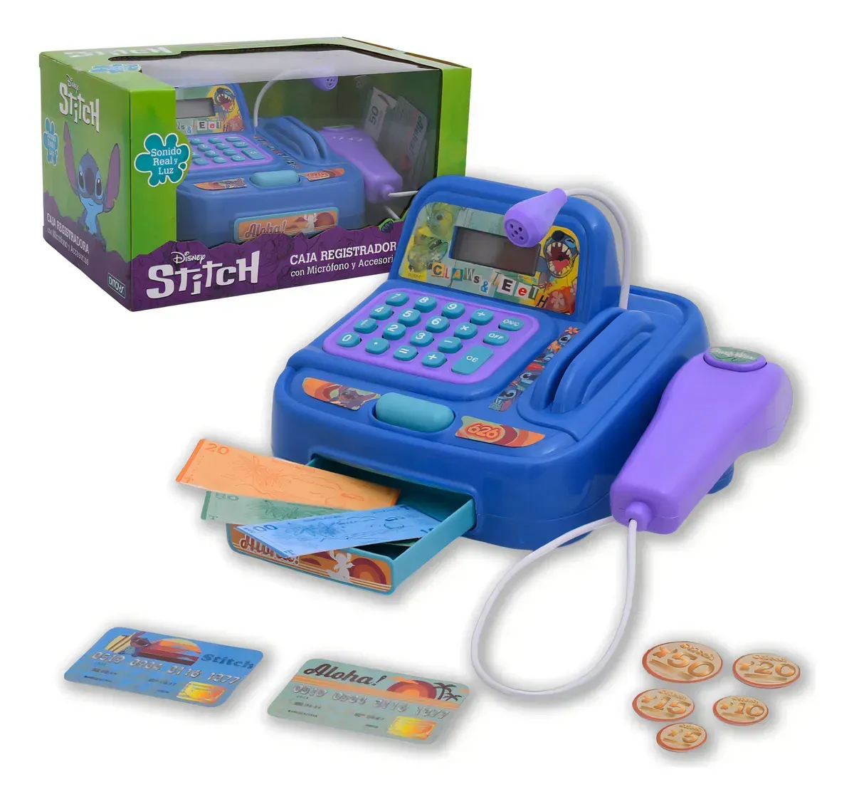 Caja Registradora Lilo & Stitch Con Micrófono Luces Y Sonid