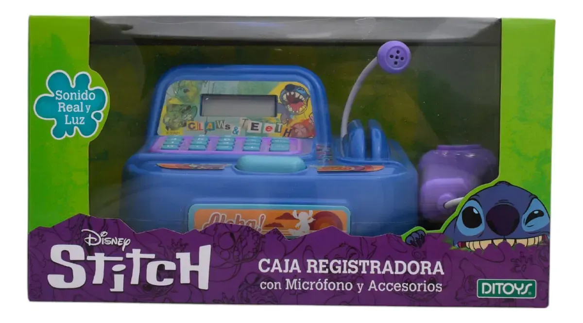 Caja Registradora Lilo & Stitch Con Micrófono Luces Y Sonid