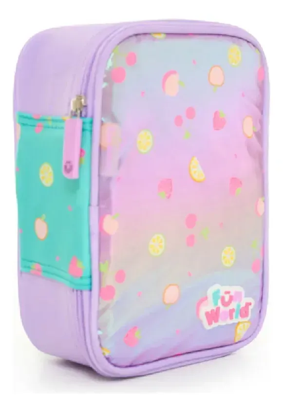 Cartuchera Fw Rectangular Fresh Canopla Organizador Escolar Lila Fresh