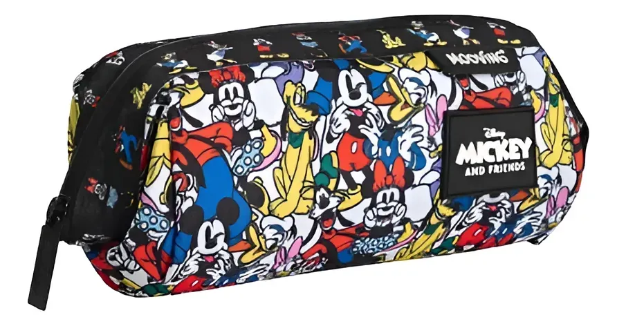 Cartuchera Mooving Mickey Friends Negro Poliéster