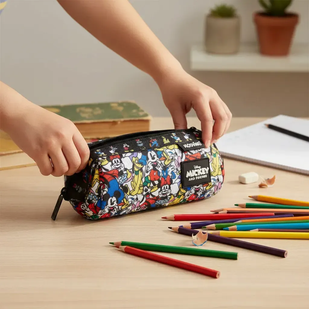 Cartuchera Mooving Mickey Friends Negro Poliéster