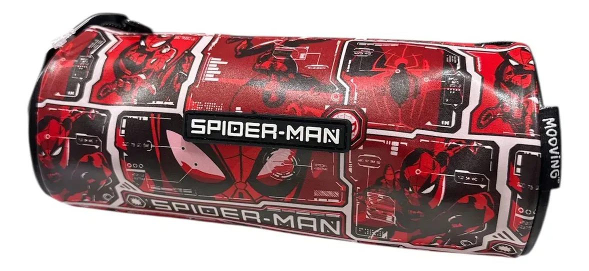Cartuchera Tubo Spider-man Mooving Original Escolar Cilíndrica Cierre Reforzado