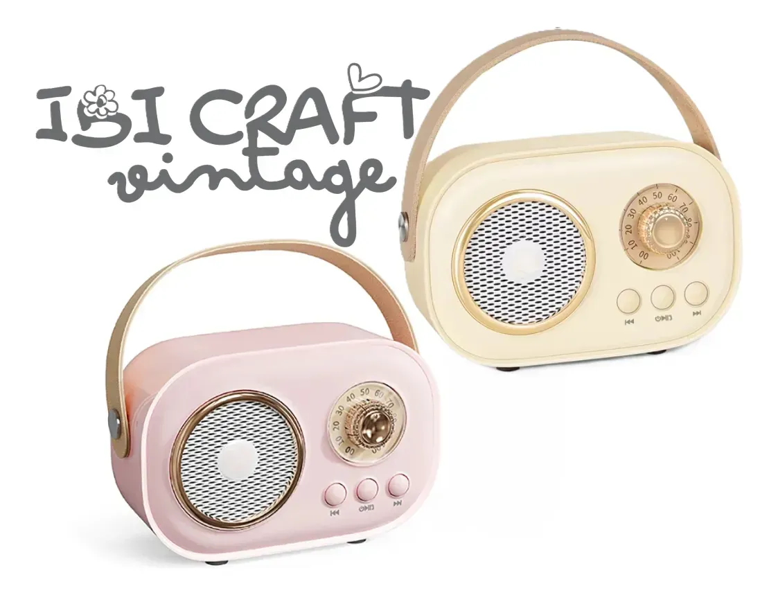 Parlante Bluetooth Ibi Craft Vintage Recargable Usb-c  Color Beige