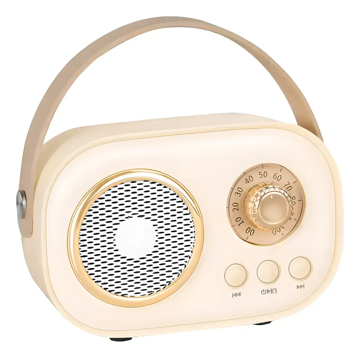 Parlante Bluetooth Ibi Craft Vintage Recargable Usb-c  Color Beige