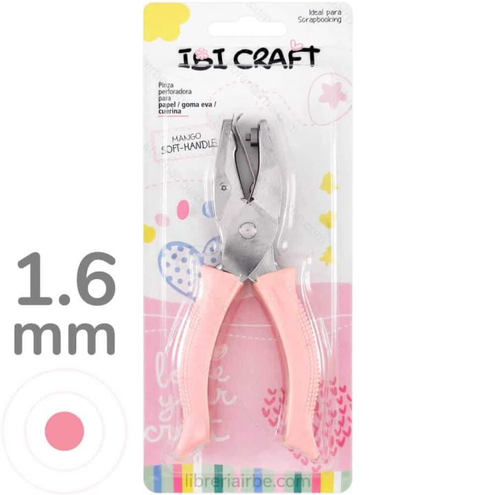 Perforadora Círculo Ibi Craft 1.6mm Pinza Scrapbooking Rosa