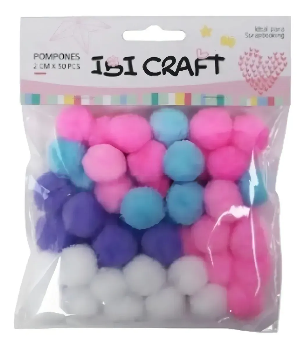 Pompones De Felpa 2cm X 50 Unidades Manualidades Ibi Craft