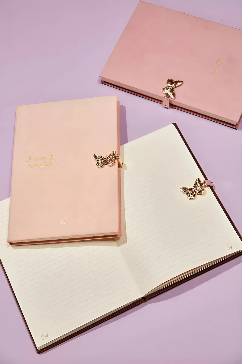 Cuaderno A5 Butterfly Tapa Dura Velvet 80 Hojas FW