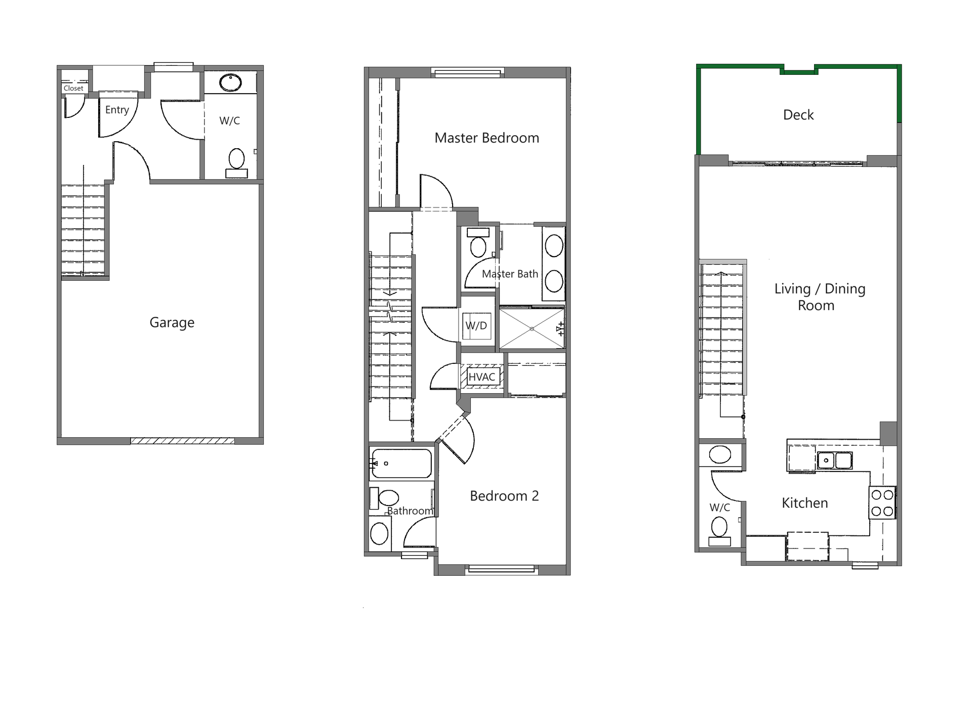 2 Bed, 2 Bath floor plan - unit 104