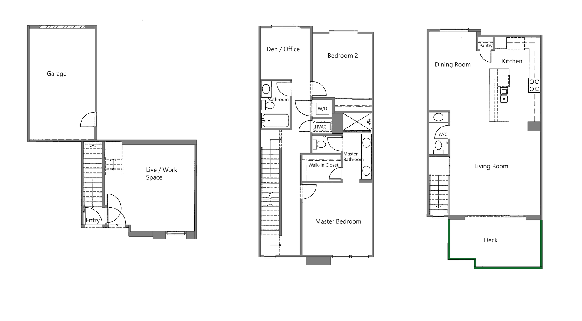 2 Bed, 2.5 Bath floor plan - unit 105