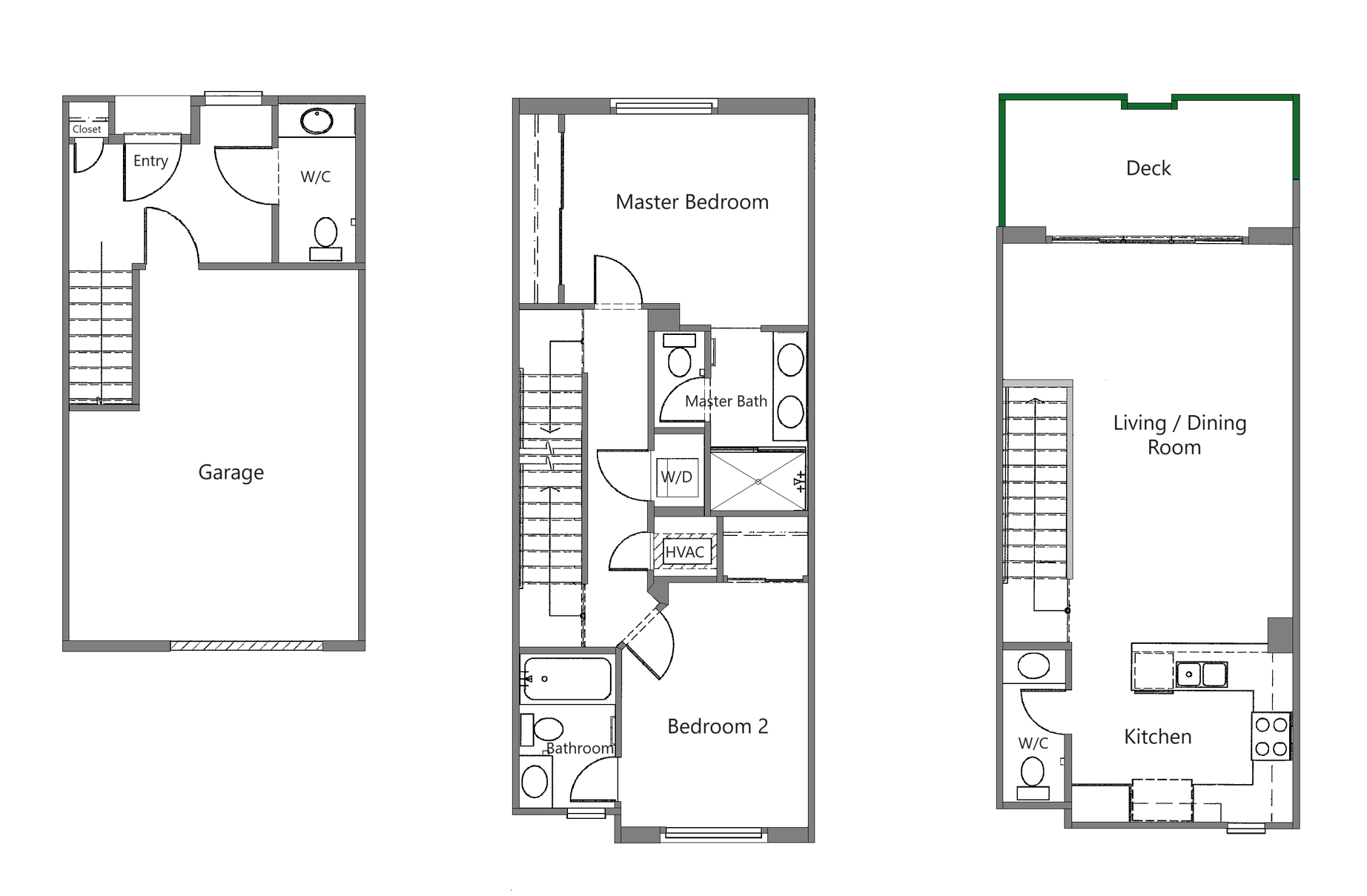 2 Bed, 2 Bath floor plan - unit 103
