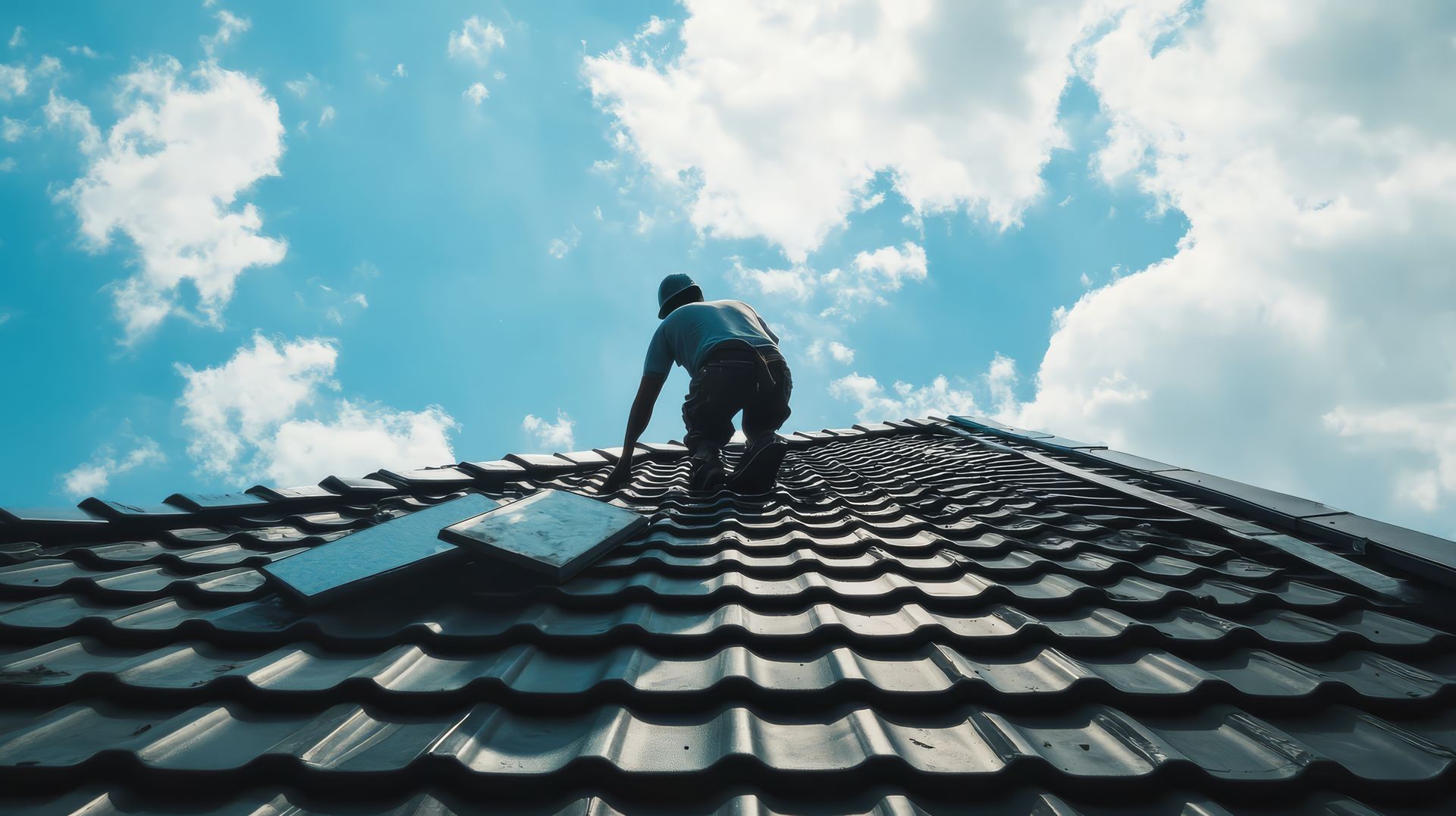 A large empty room with a bar in the middle of it.