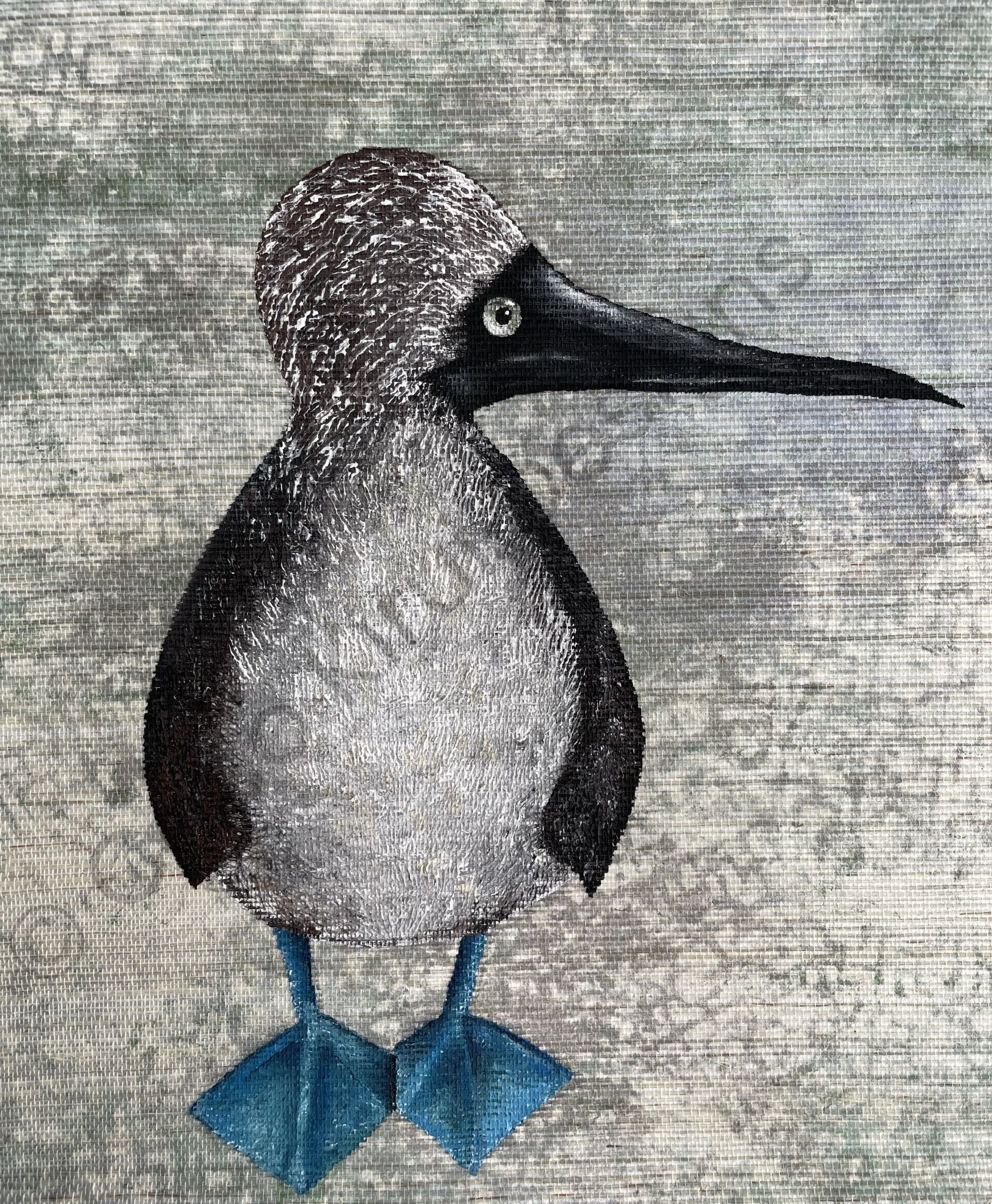 Blue-footed booby bird painting
