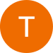 the letter t is in an orange circle on a white background .