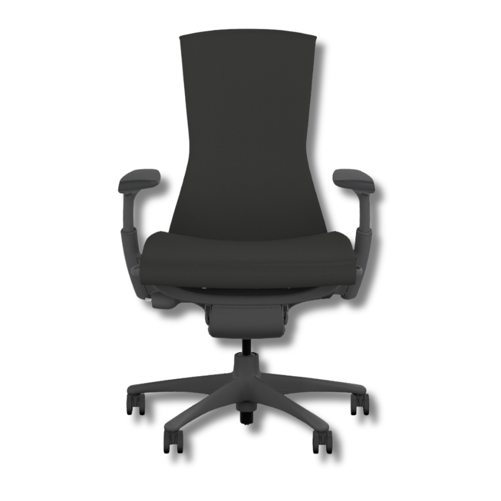 Used Herman Miller Embody Black ergonomic office chair with a high back and adjustable armrests.