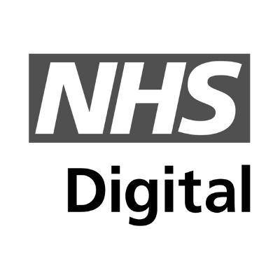 NHS Digital logo with a grey rectangle containing the white letters