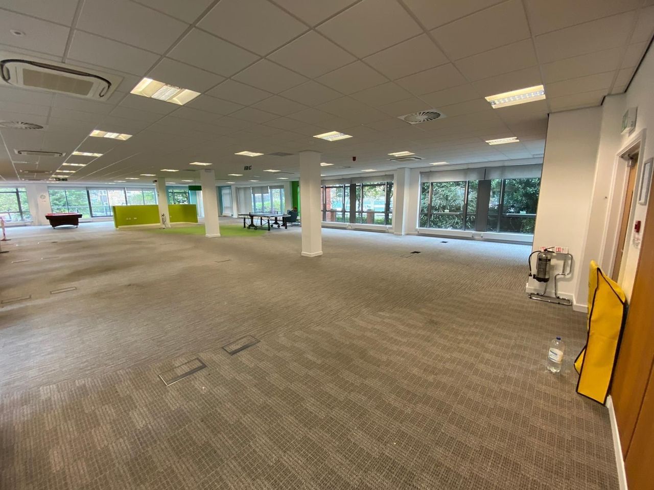 The same floor cleared to the carpet