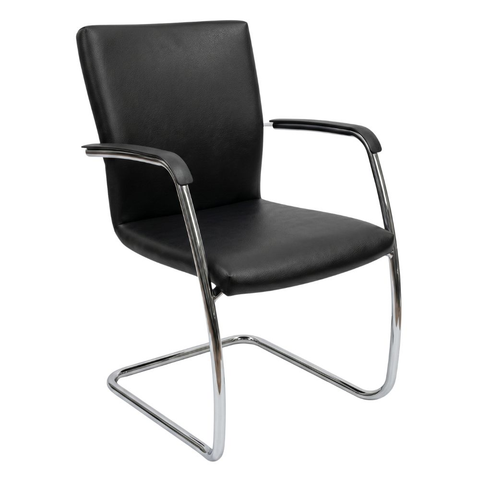 Refurbished Senator Movel leather-look cantilever meeting chair