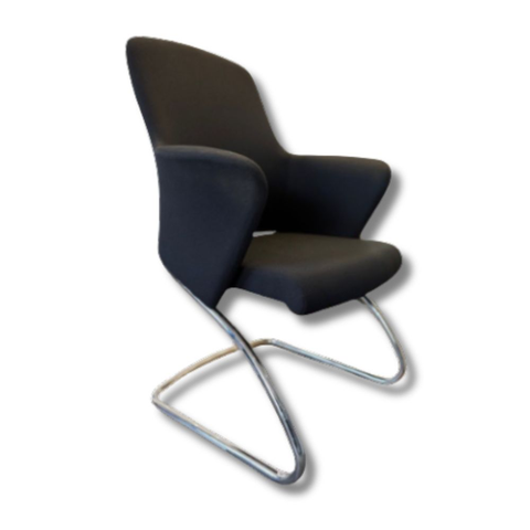 Refurbished Senator Rhapsody cantilever meeting chair in black