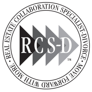 RCS-D logo: Arrows, Real Estate Collaboration Specialist-Divorce.