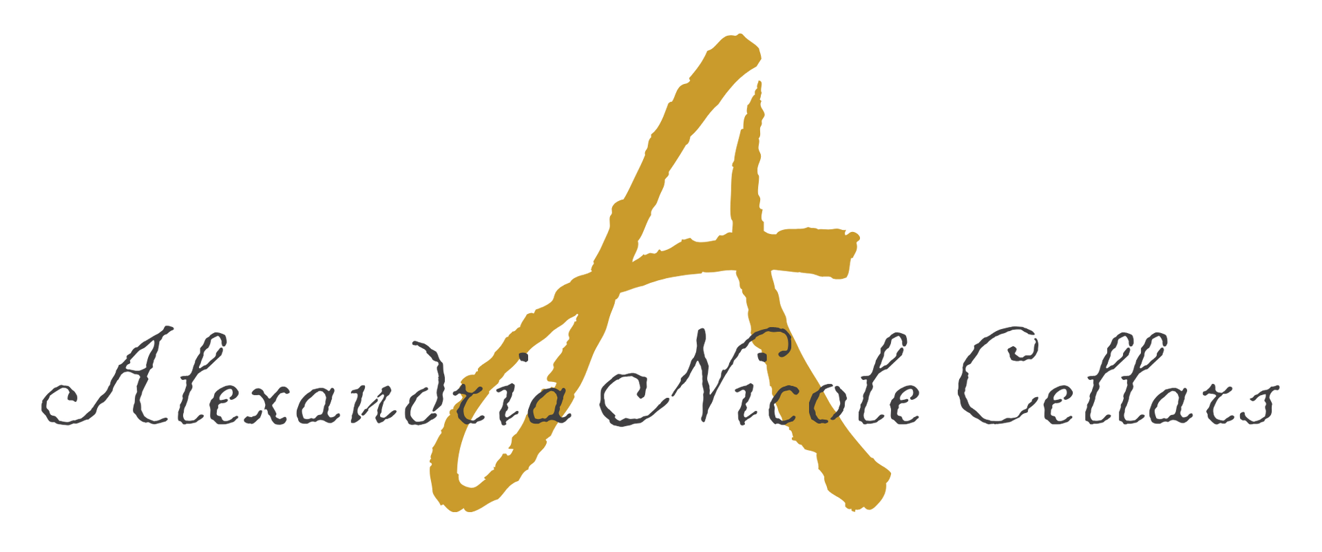 Alexandra Nicole Cellars logo with a large orange A and elegant script text