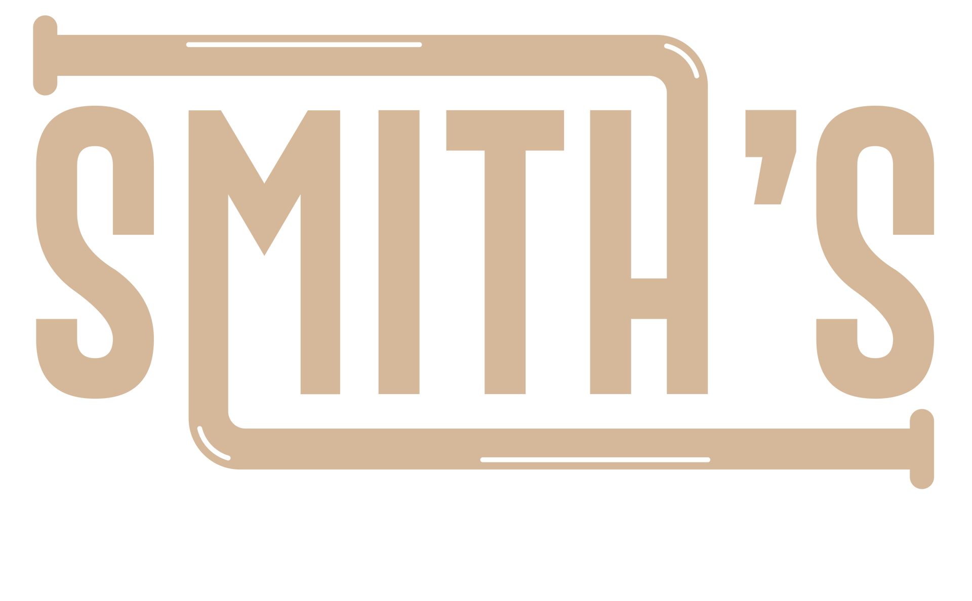 The logo for smith 's is a brown logo with a pipe in the middle.