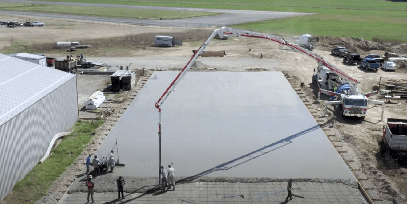 Commercial concrete contractor pours a large slab for a Minneapolis based business.