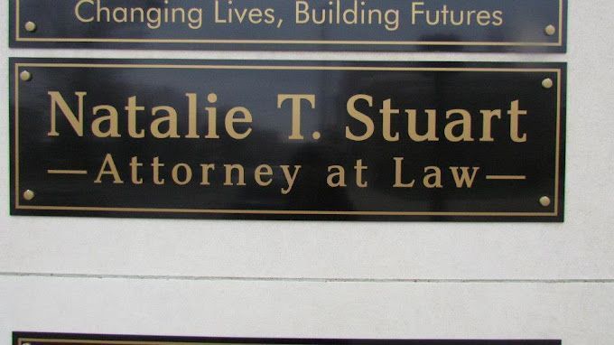 A sign for natalie t stuart attorney at law