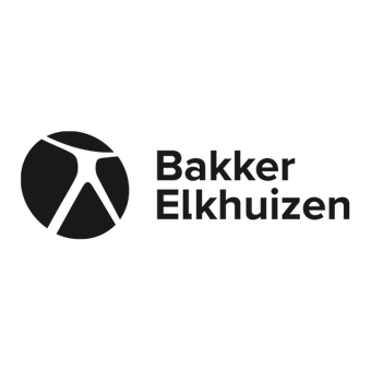 A black and white logo for baker elkhuizen.