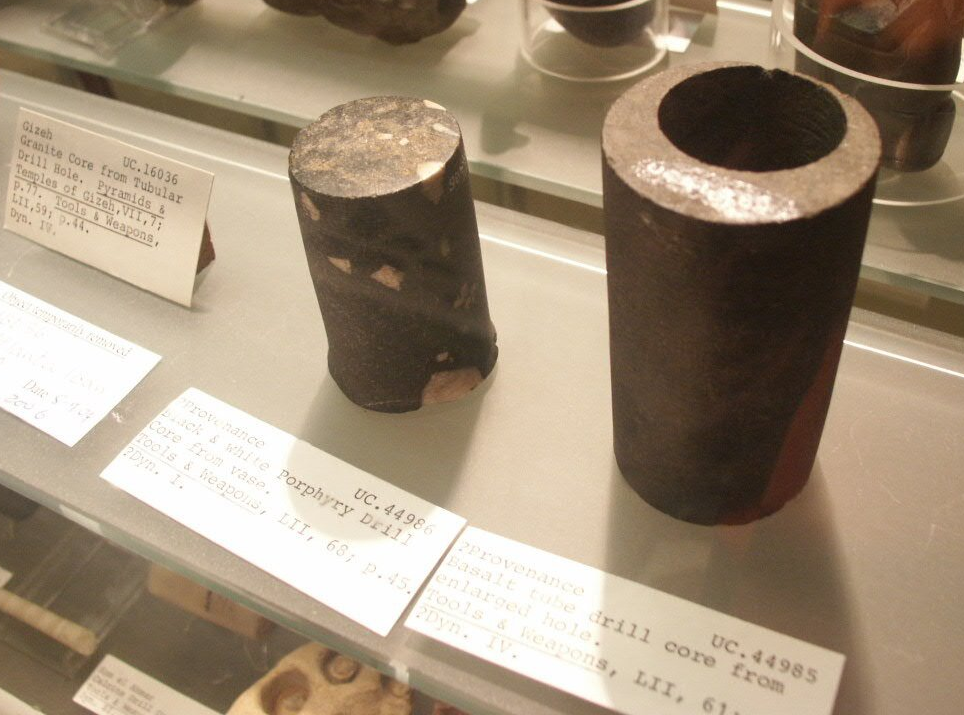 Prehistoric drill cores (Petrie Museum, London)