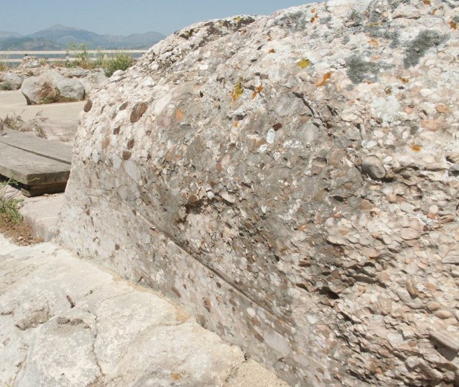 Tiryns, smooth cut gravel rock block