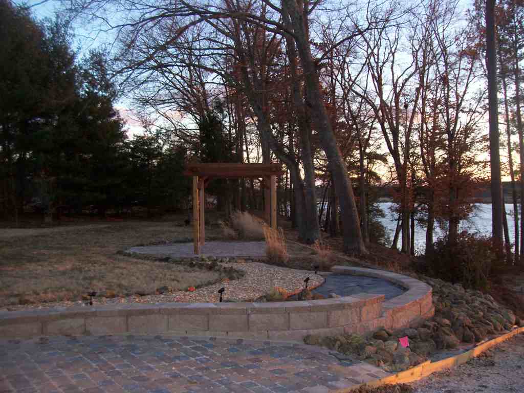 Middle Peninsula — Retaining Wall And Walkpath With Surrounding Trees in Shacklefords, VA