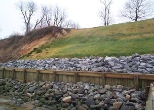 Land Clearing — Sea Wall With Large Stones in Shacklefords, VA