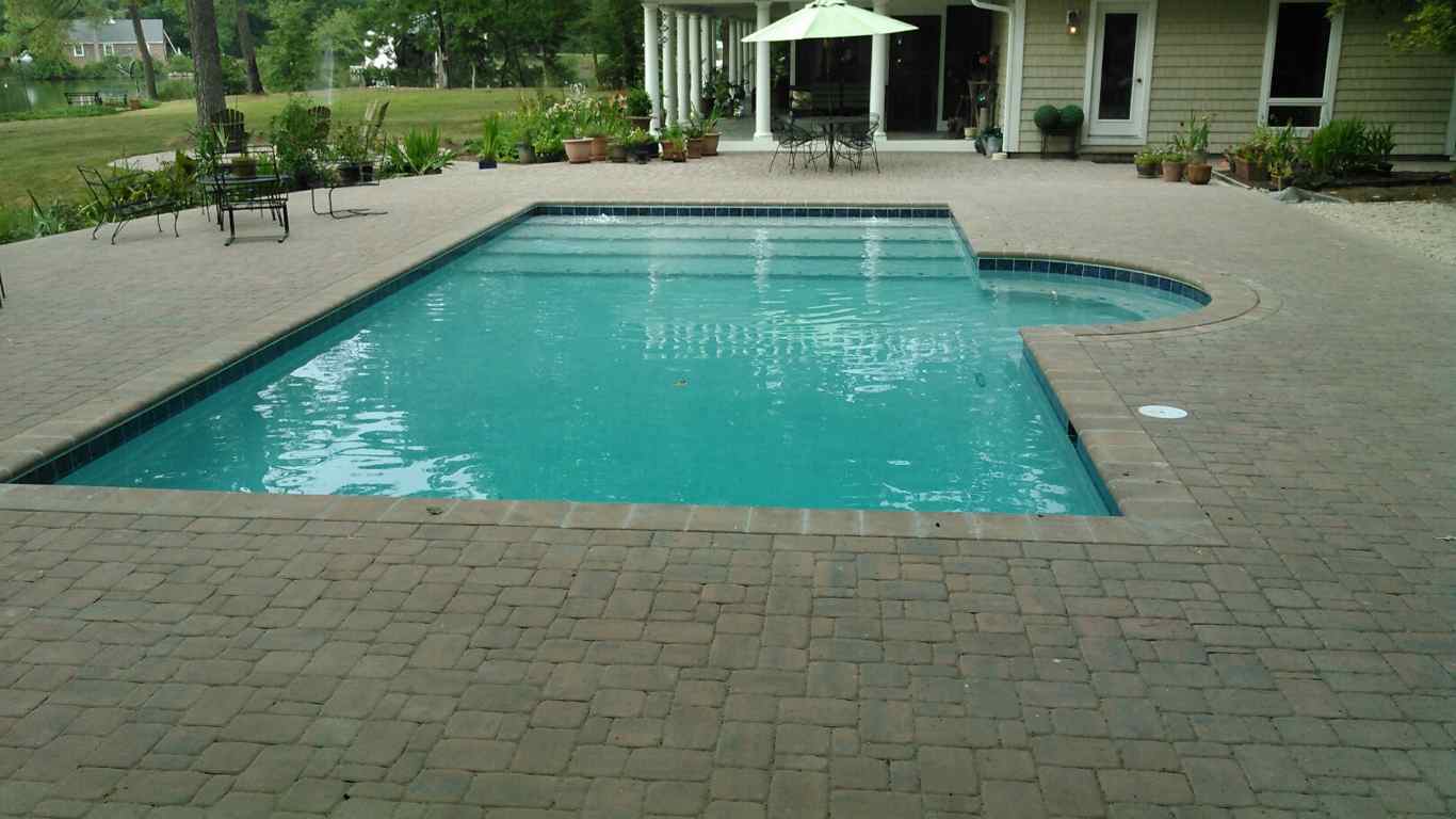Patios Customization — Large Pool in Shacklefords, VA