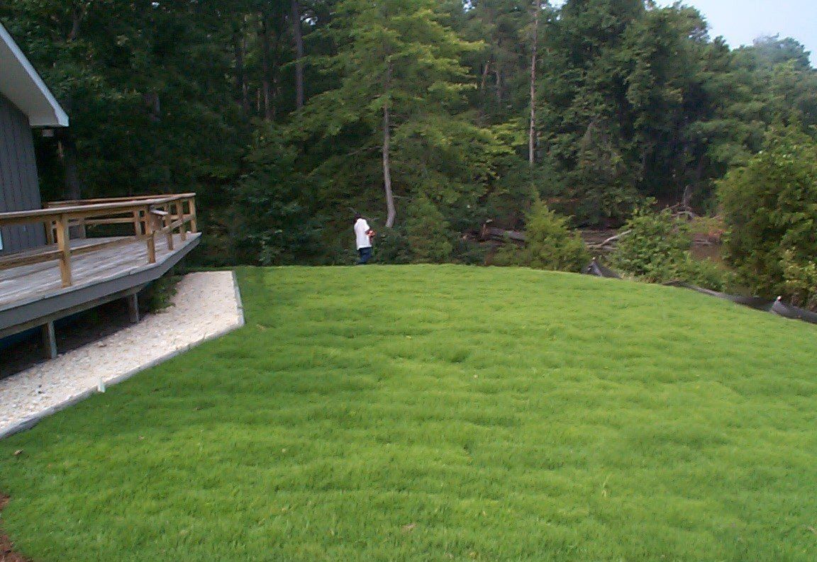 Patios — Grass Lot With Man Wearing White Shirt in Shacklefords, VA