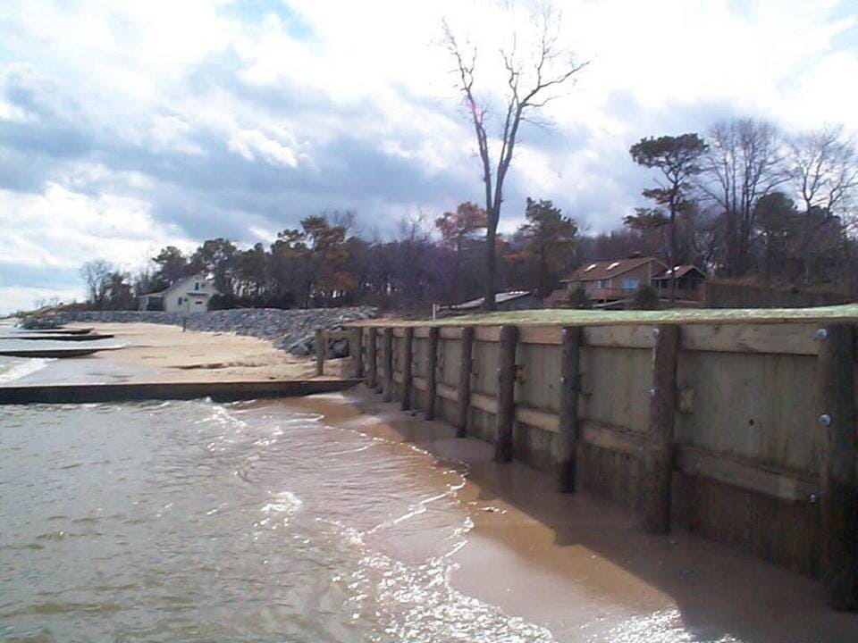 Pier — Retainer Wooden Wall On Bay in Shacklefords, VA