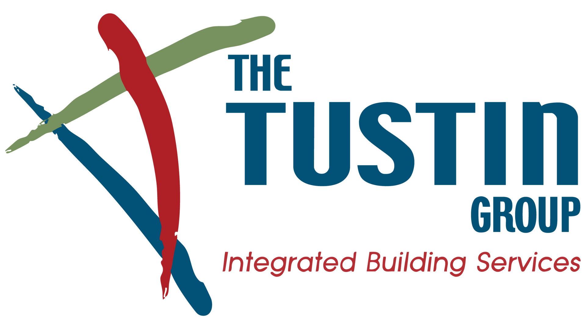 The Tustin Group logo: blue, red, and green intersecting lines with navy text "THE TUSTIN GROUP" and red "Integrated Building Services."