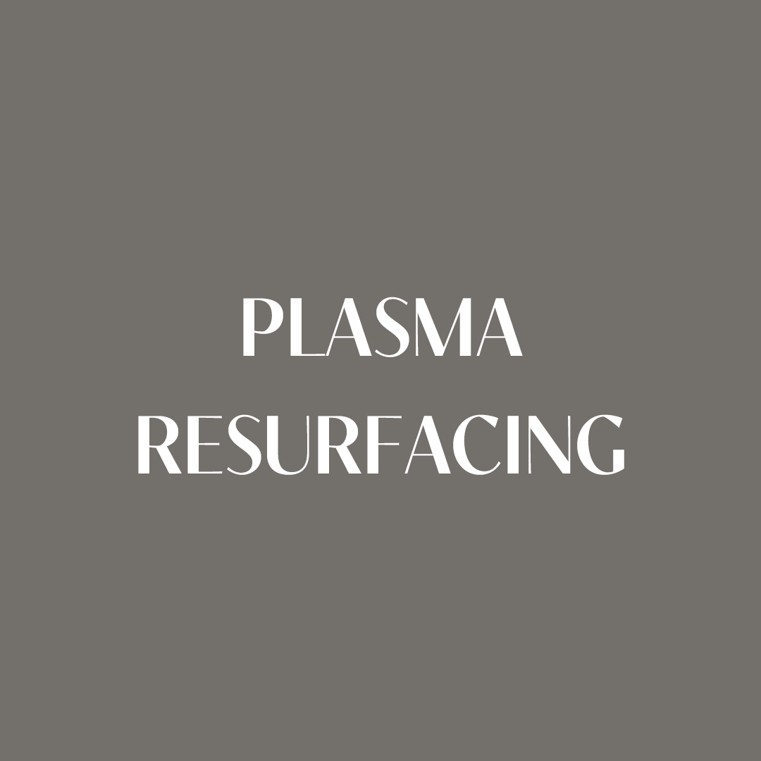 A logo for plasma resurfacing on a grey background.
