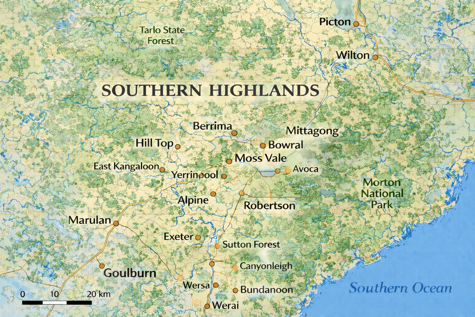 Southern Highlands service area including Bowral and Mittagong