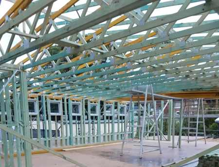 view of roof trusses installed in south coast