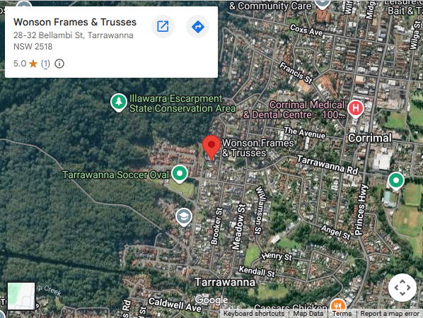 Map of wonson frames and trusses location
