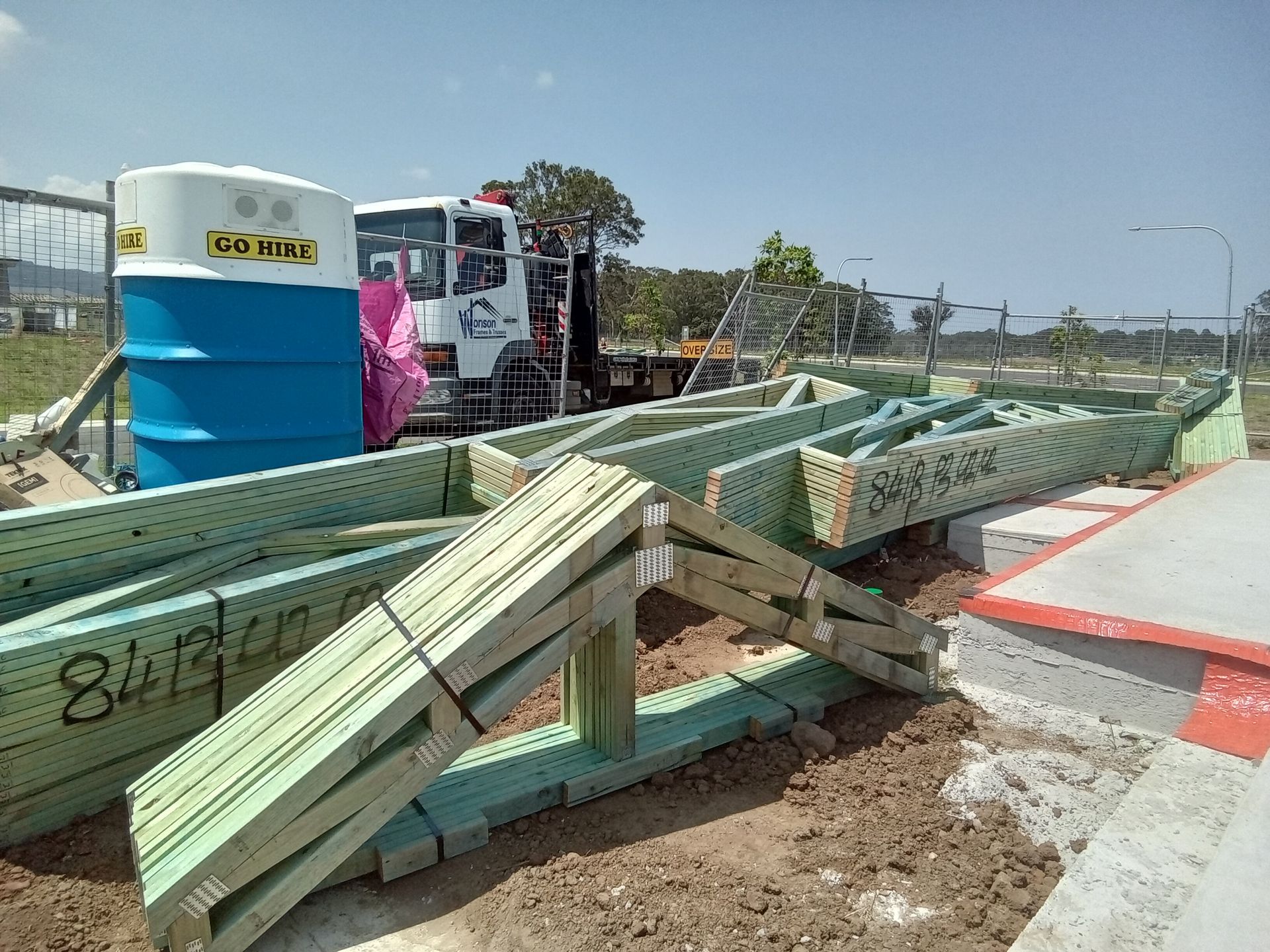 Timber roof trusses supplied to Badagarang South Coast residential build